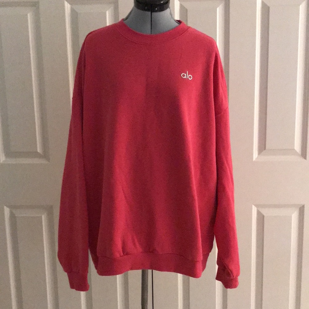 Alo Logo Pink Athletic Sweatshirt Top XL